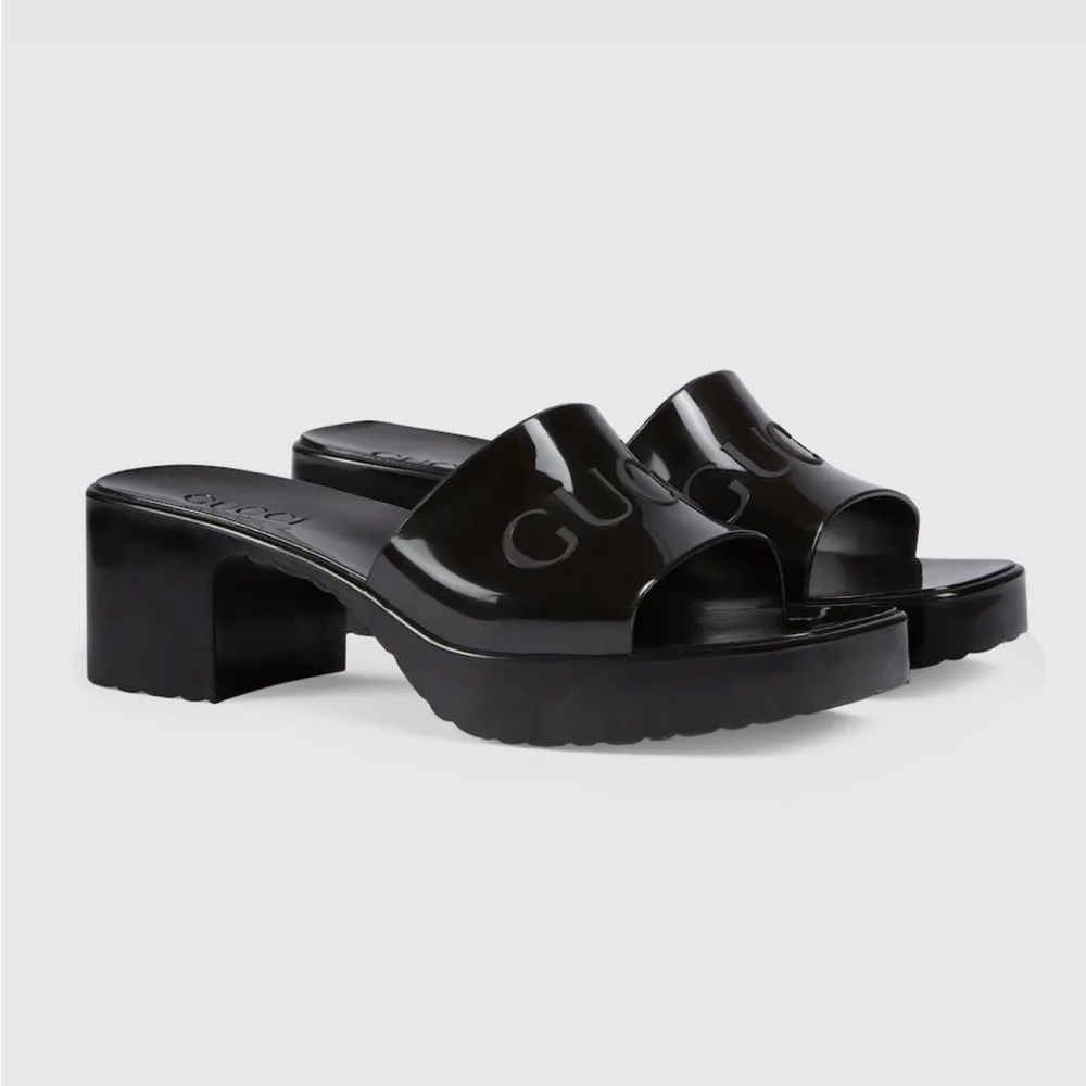 Gucci Rubber Slide Mules